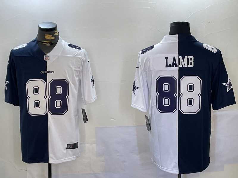 Men%27s Dallas Cowboys #88 CeeDee Lamb Navy And White Split Stitched Jersey Dzhi->dallas cowboys->NFL Jersey